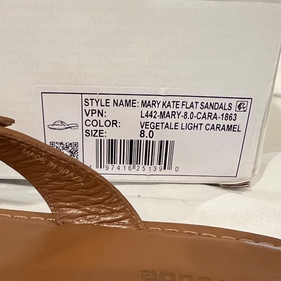 NWT Larroude Mary Kate Flat Sandal, Caramel Leather, Sz 8 - Picture 9 of 9